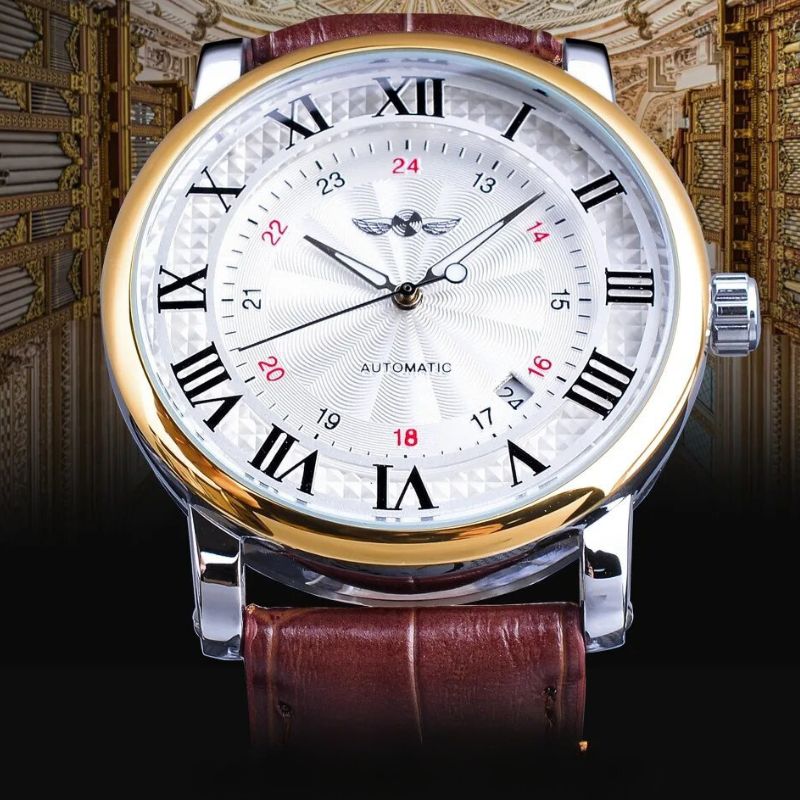 Fashion Luxury Leather Full Automatic Watch
