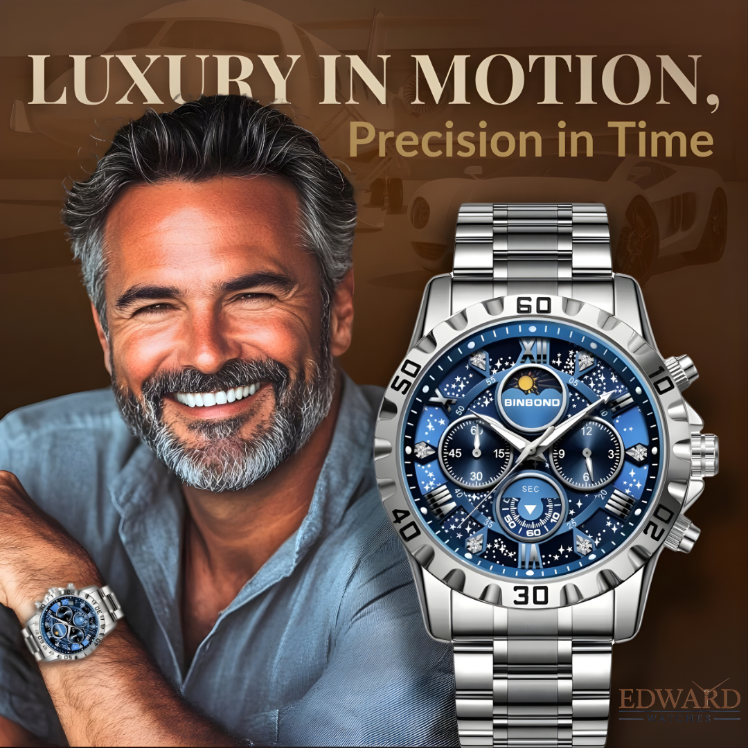 Luxury Chronograph Watch with Metal Band