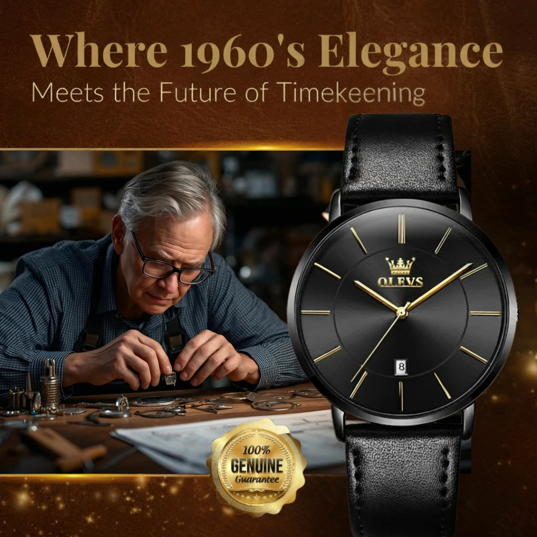 Leather Band Car Date Watch