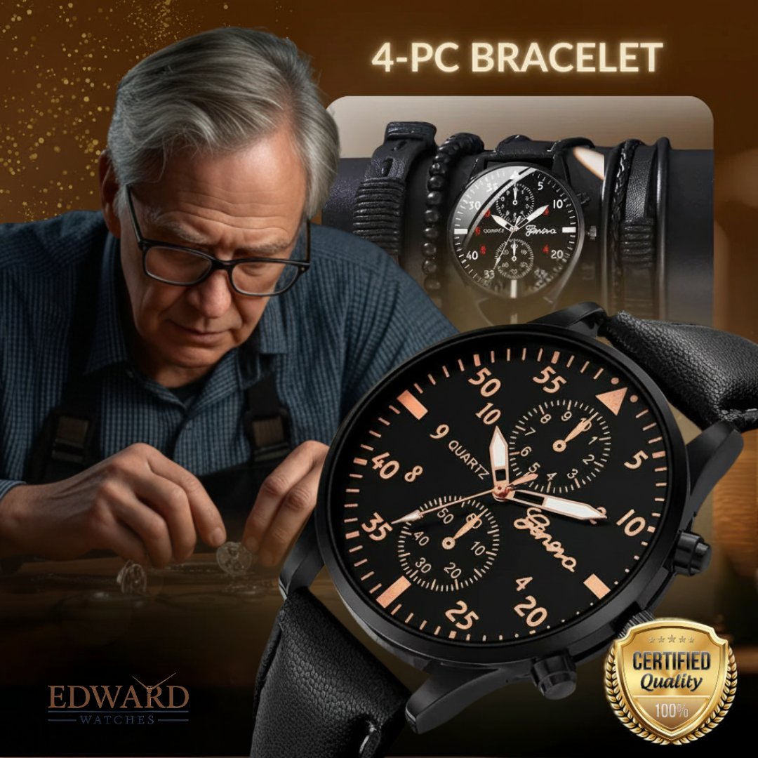 4-Piece Fashion Watch and Bracelet Set