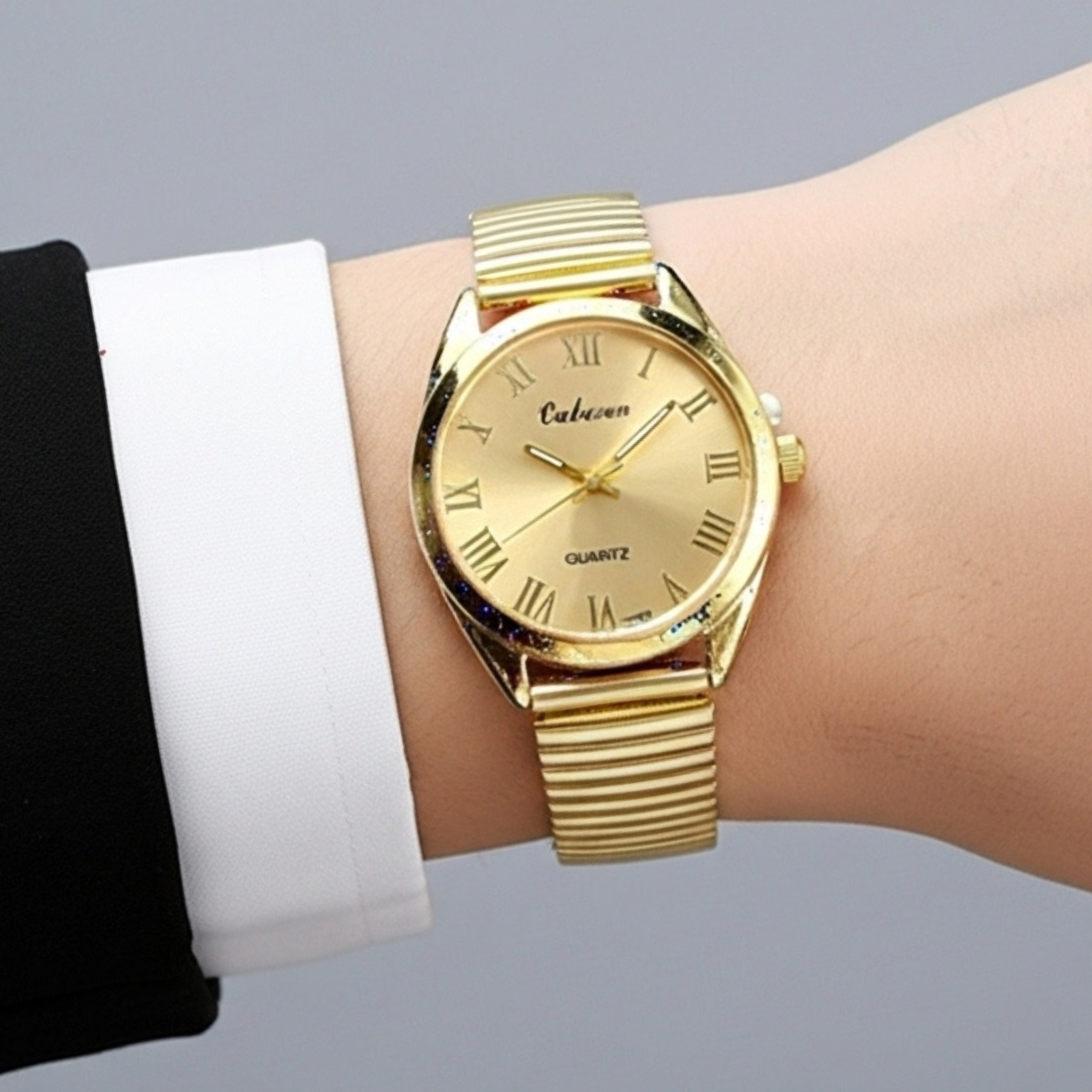 Edward Watches – Elegant Gold Dial Stainless Steel Watch for Women