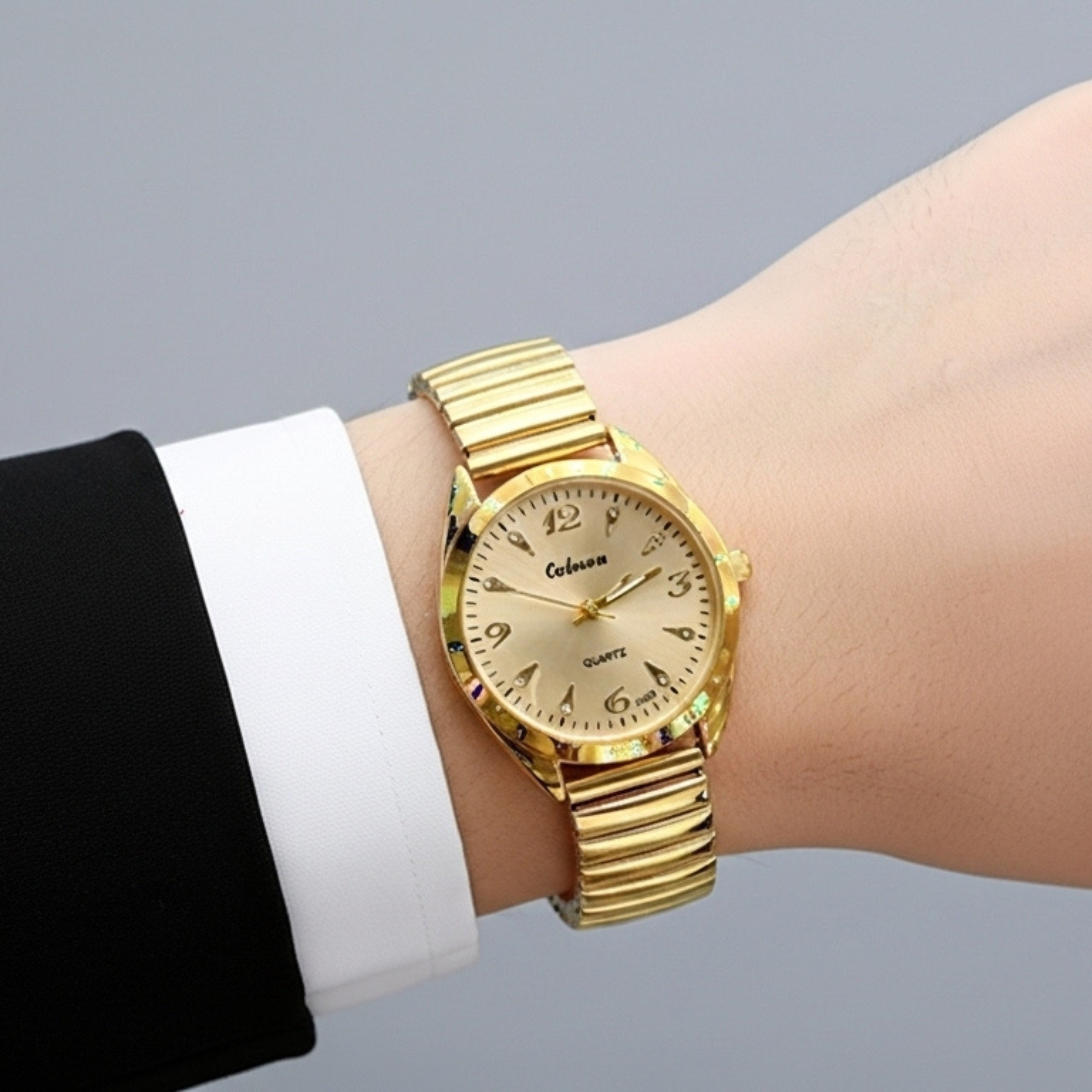 Edward Watches – Elegant Gold Dial Stainless Steel Watch for Women