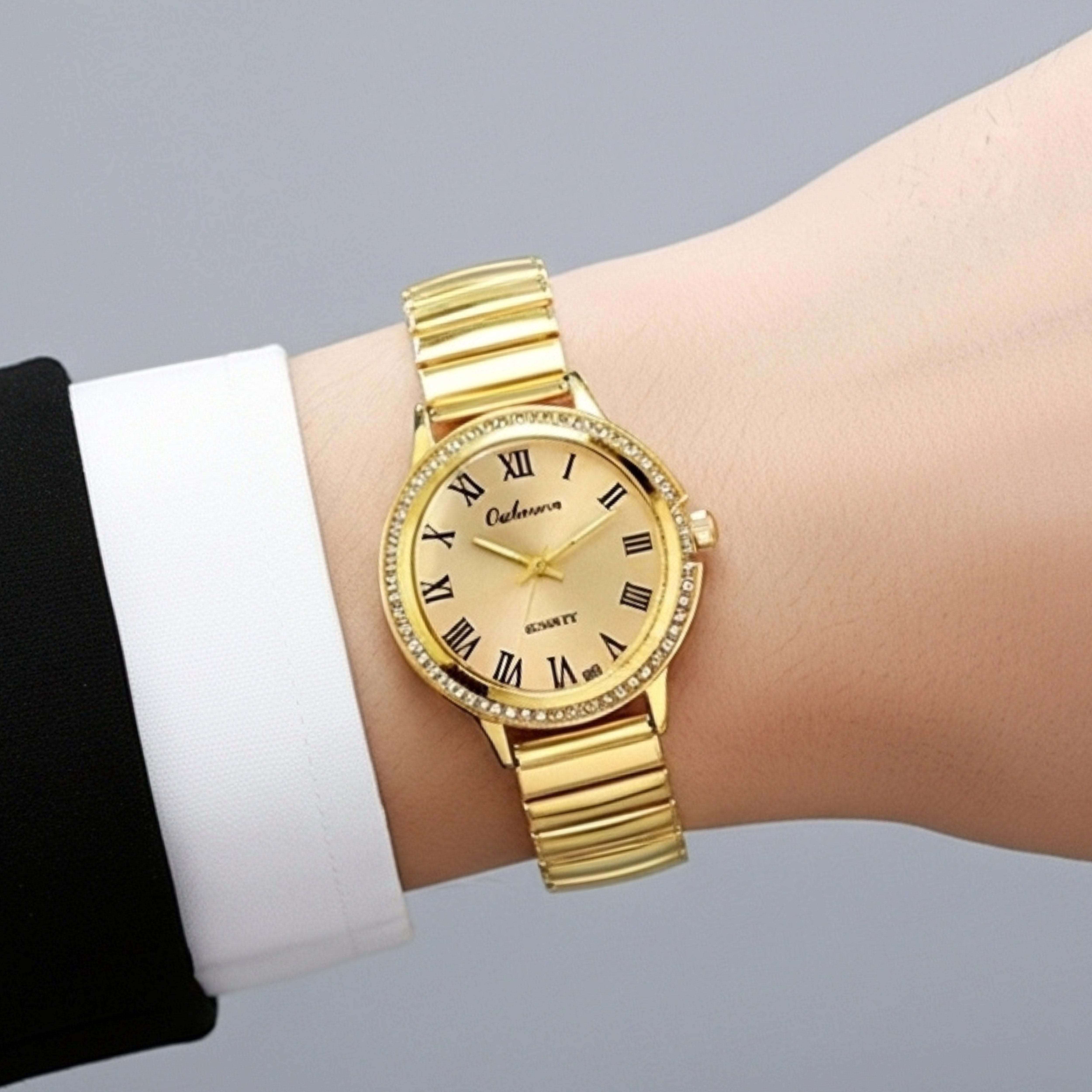 Edward Watches – Elegant Gold Dial Stainless Steel Watch for Women