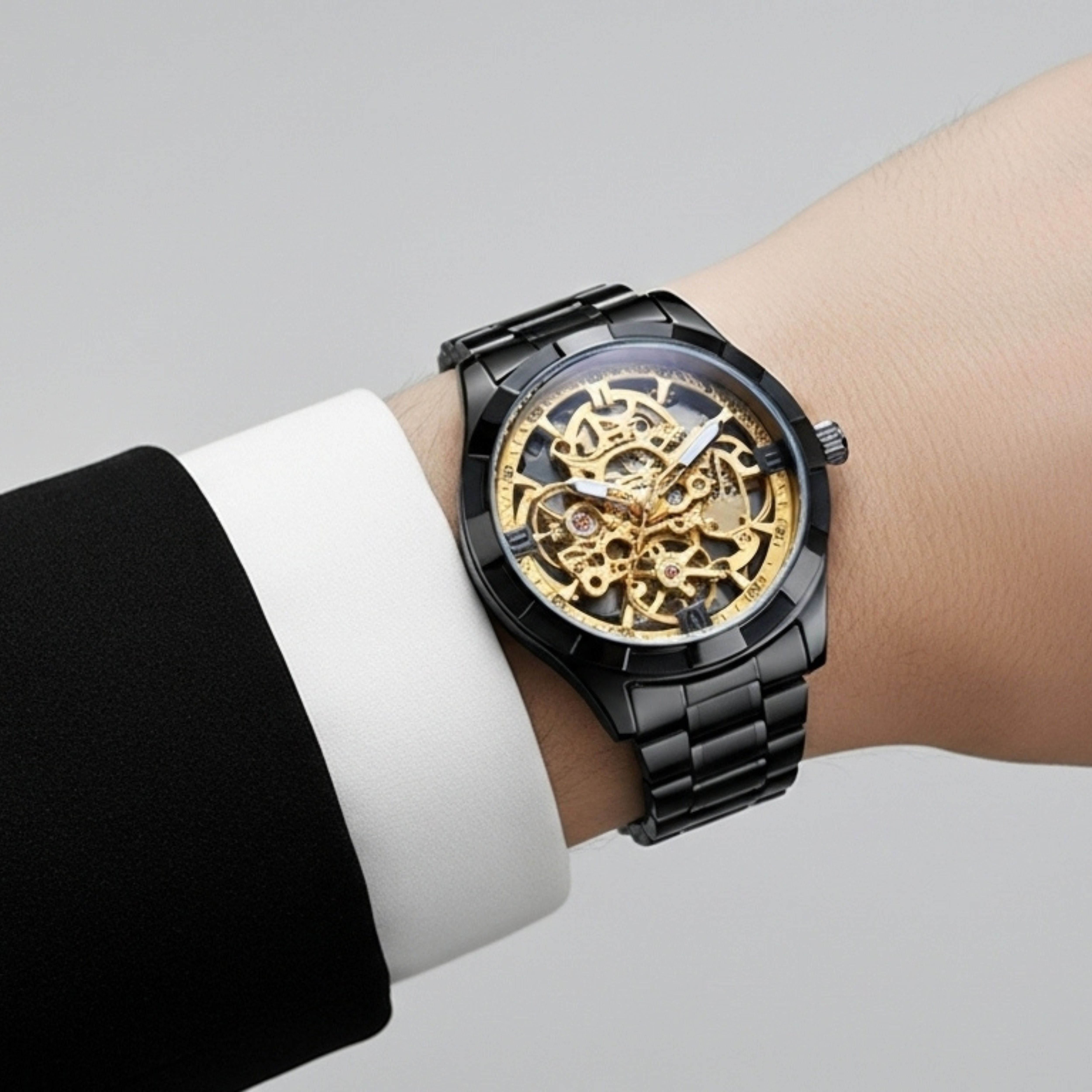 Edward Watches – Skeleton Transparent Quartz Watch for Men