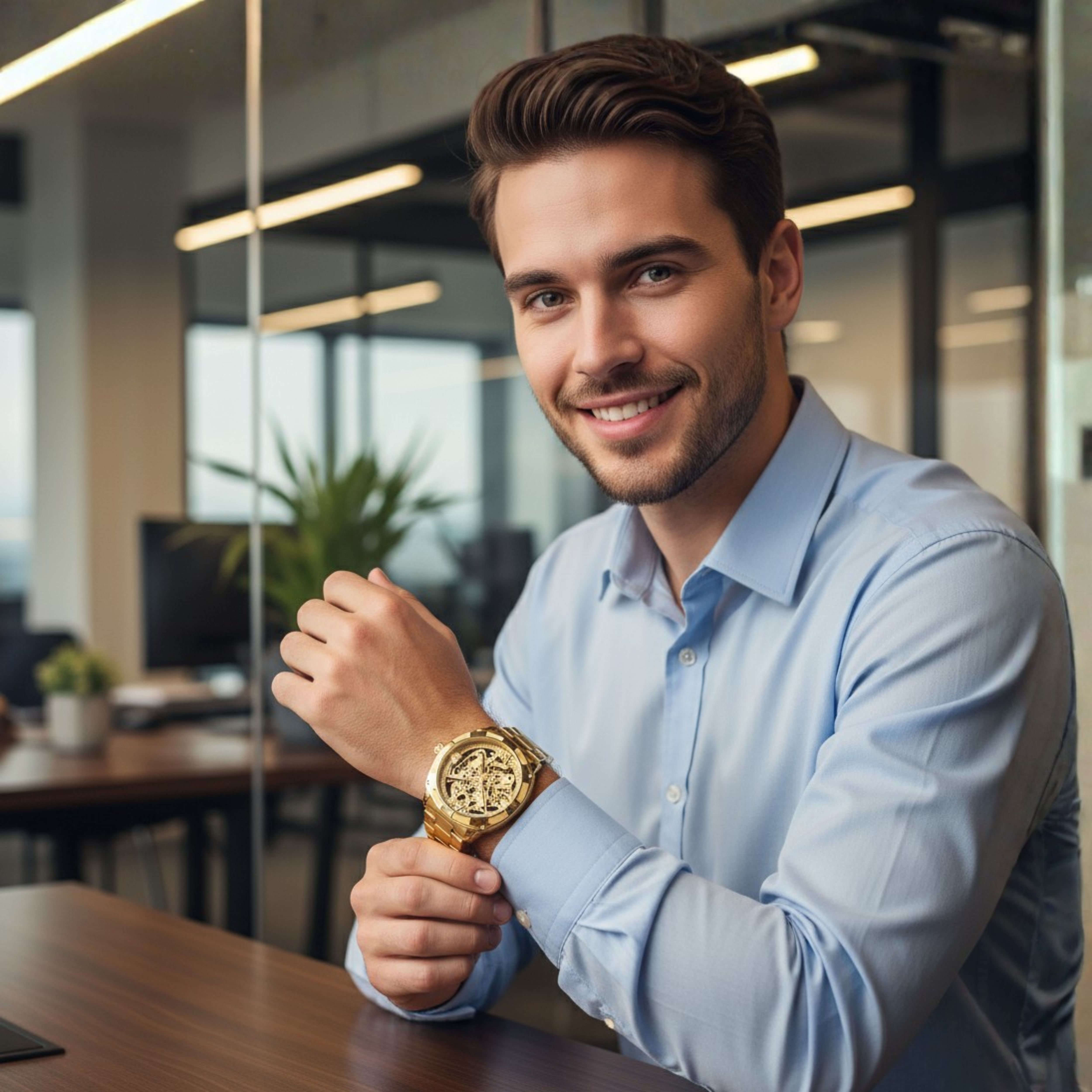 Edward Watches – Skeleton Transparent Quartz Watch for Men