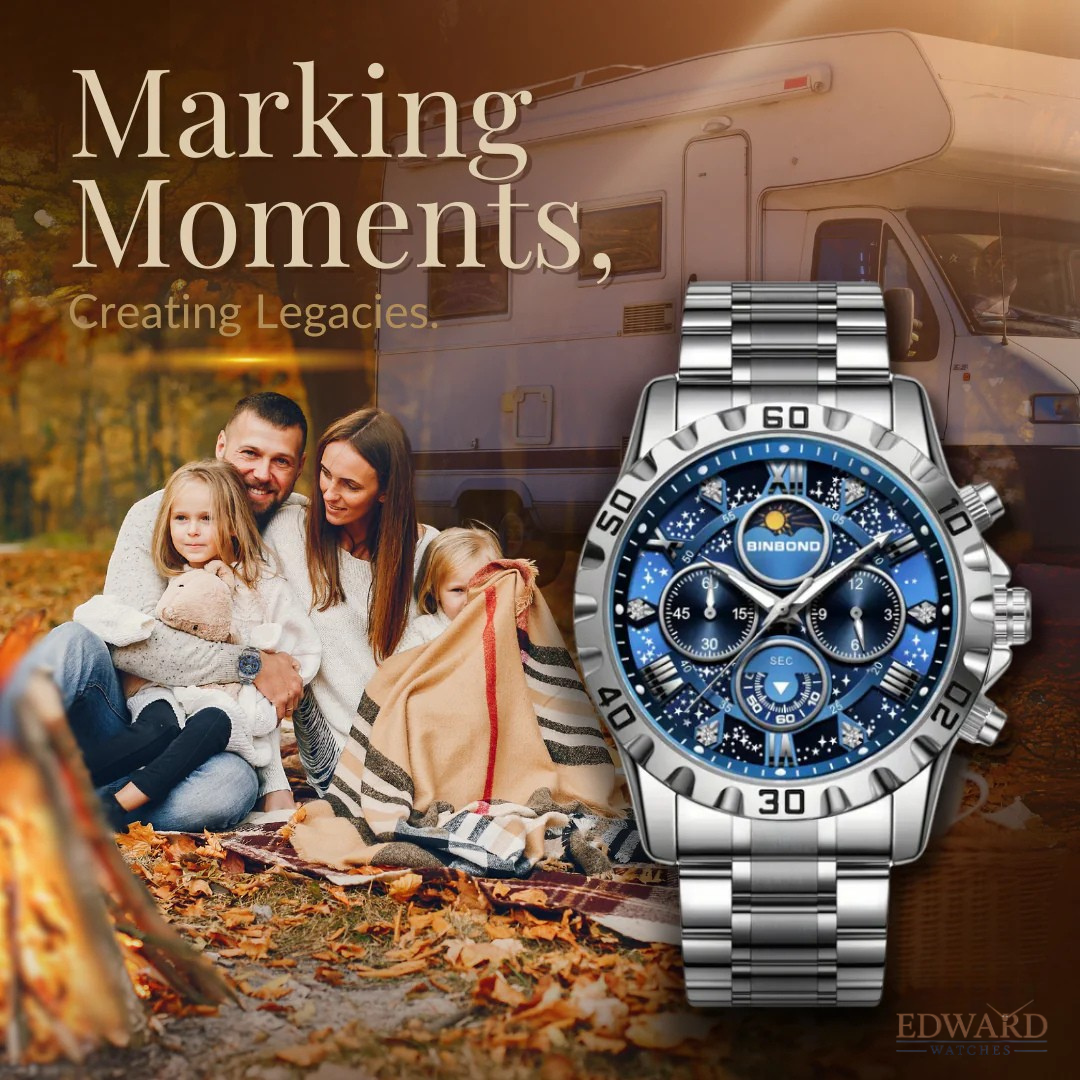 Luxury Chronograph Watch with Metal Band