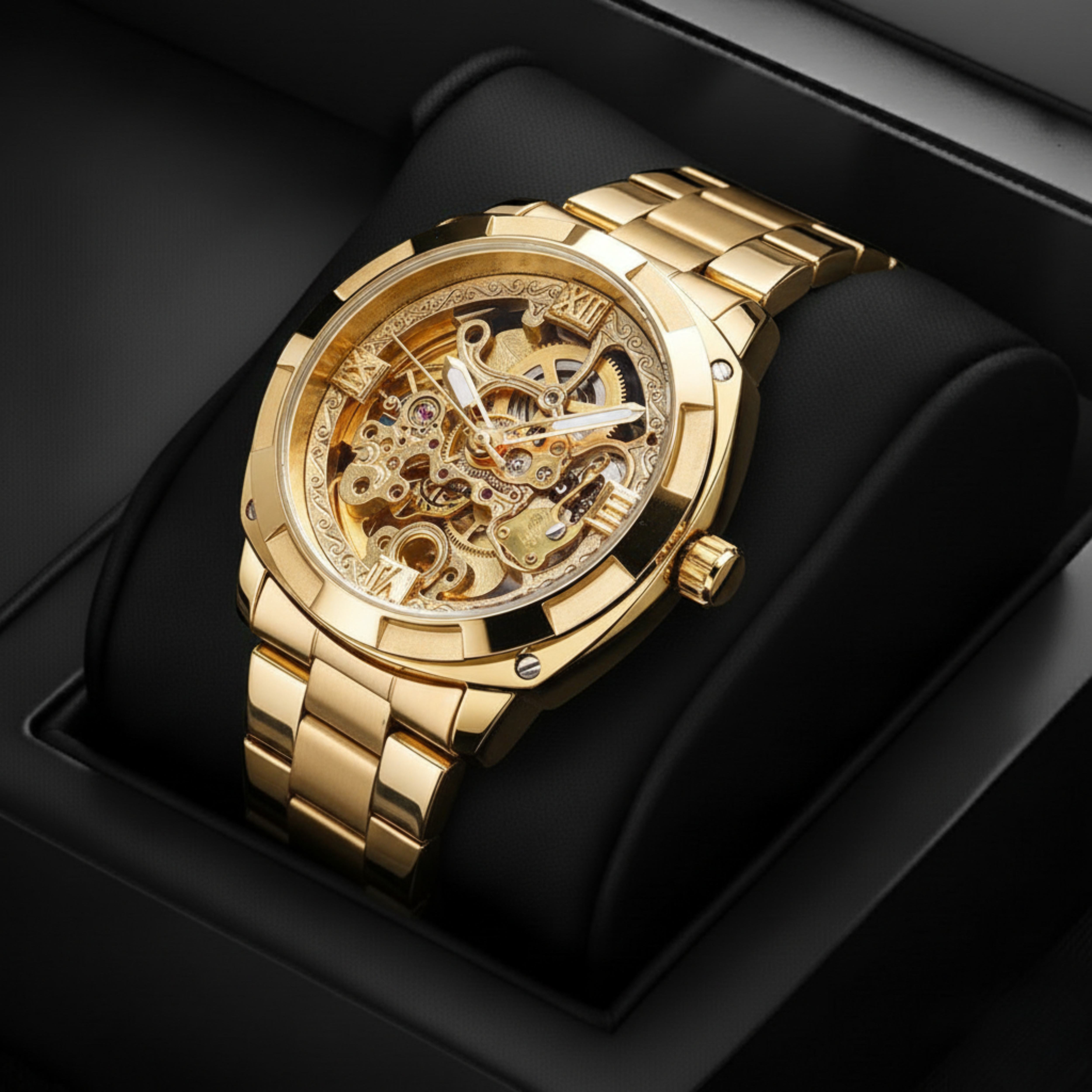 Edward Watches – Skeleton Transparent Quartz Watch for Men