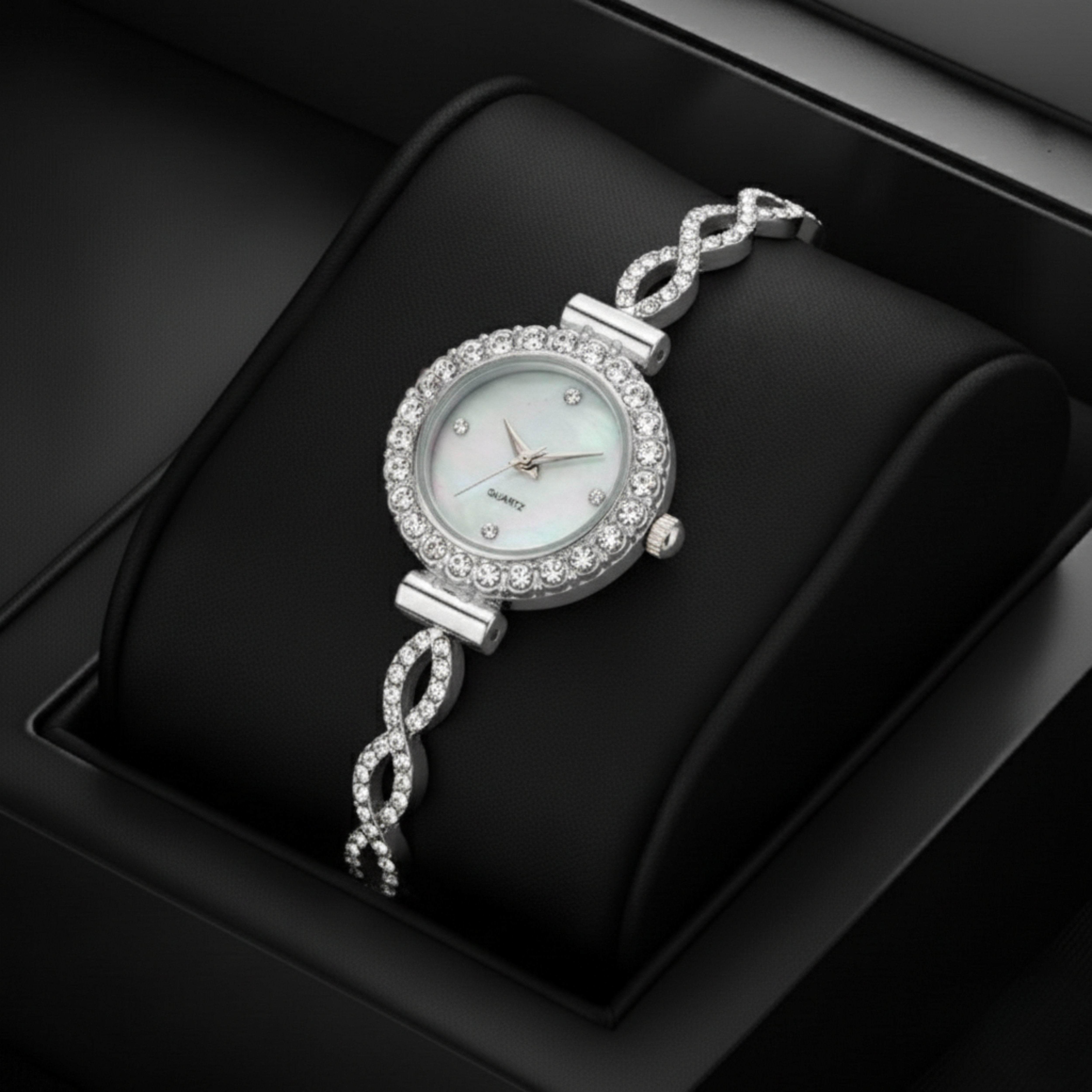 Edward Watches – Radiant Rhinestone Detail Quartz Bracelet Watch for Women