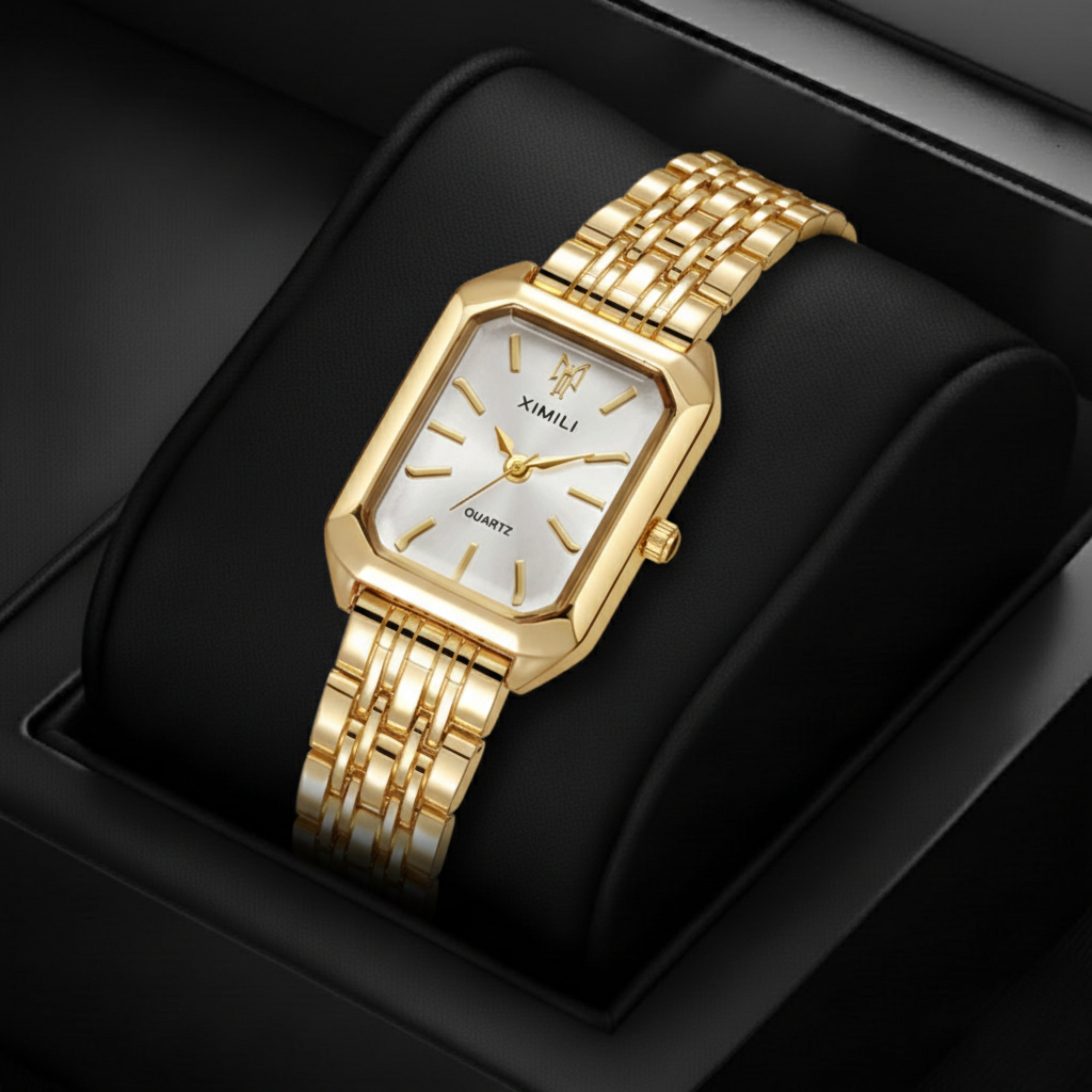 Edward Watches – Gold Plated Quartz Watch with Square Dial for Women