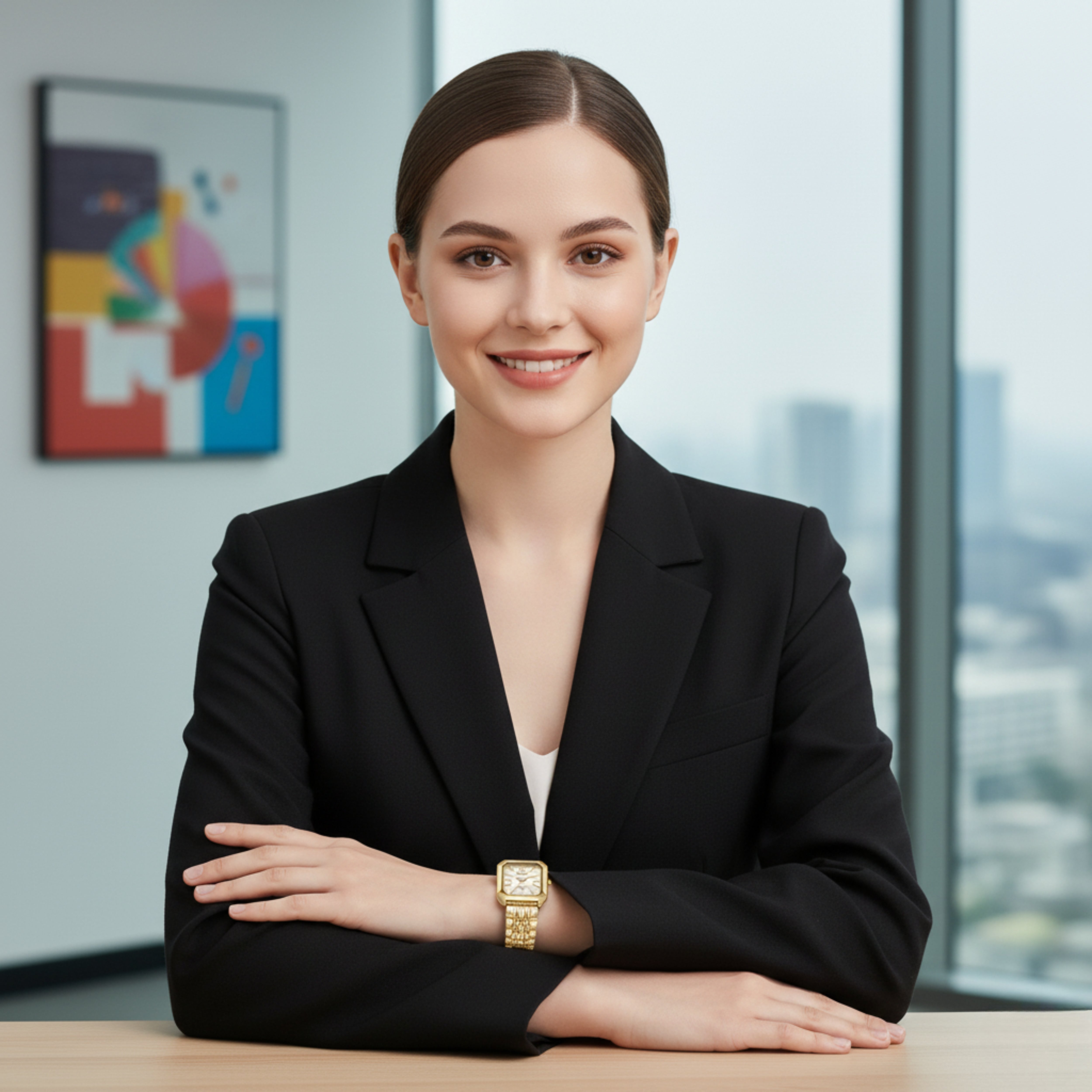 Edward Watches – Gold Plated Quartz Watch with Square Dial for Women