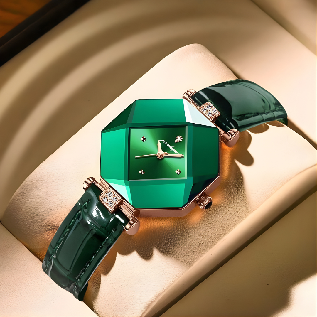 Luxury Green Diamond Quartz Watch