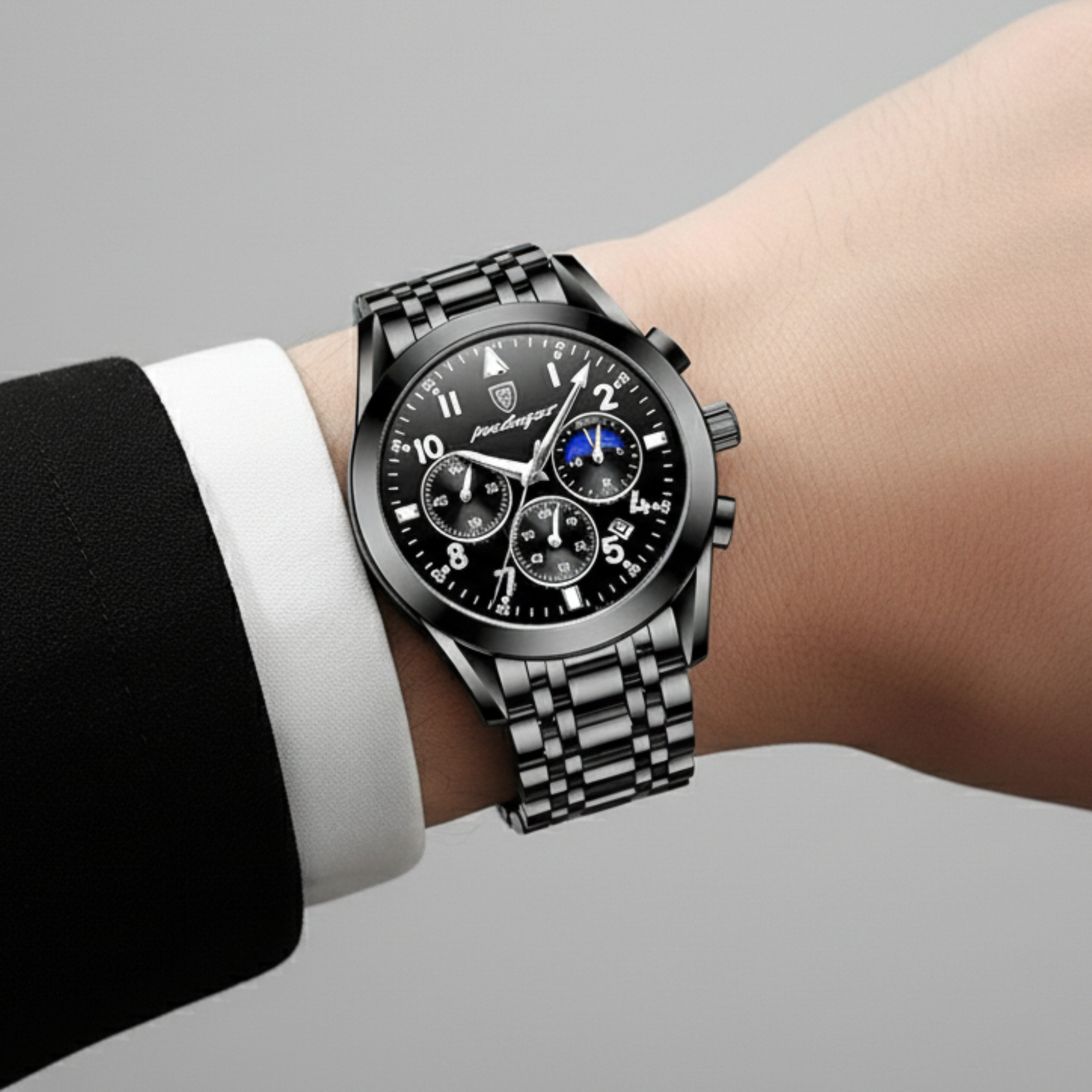 Edward Watches – Polished Steel Quartz Watch for Men