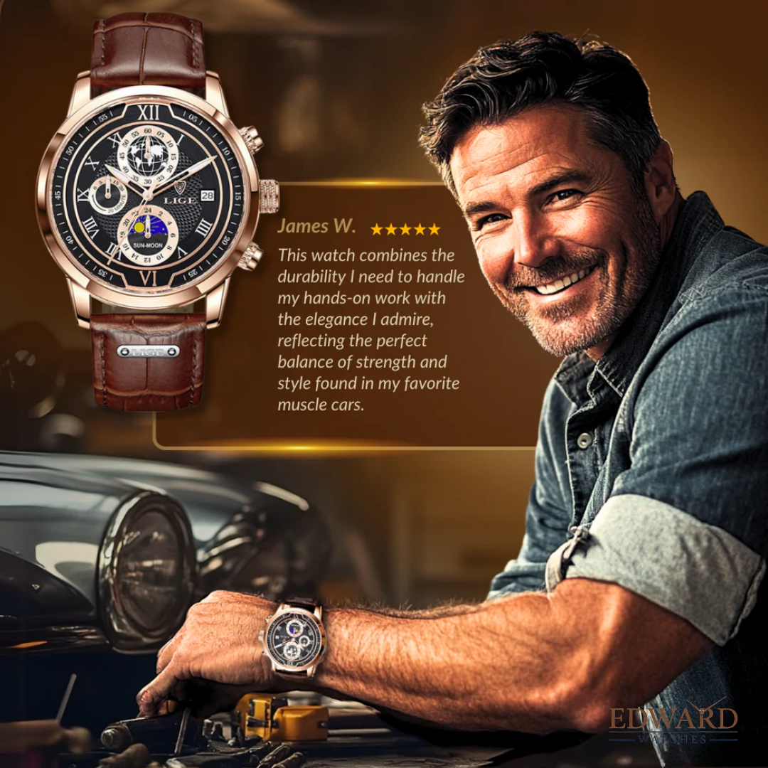 Premium Leather Band Chronograph Watch