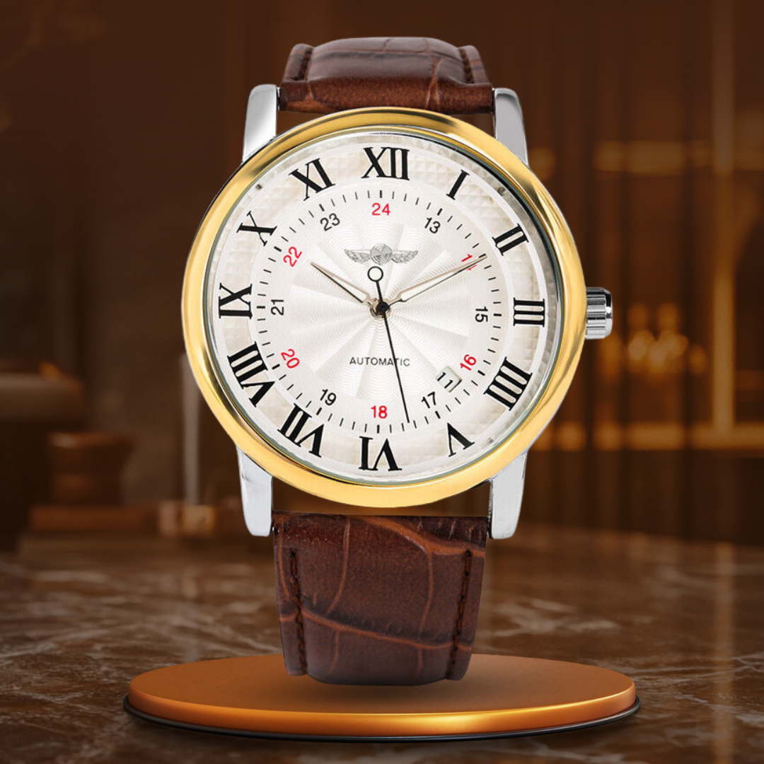 Fashion Luxury Leather Full Automatic Watch