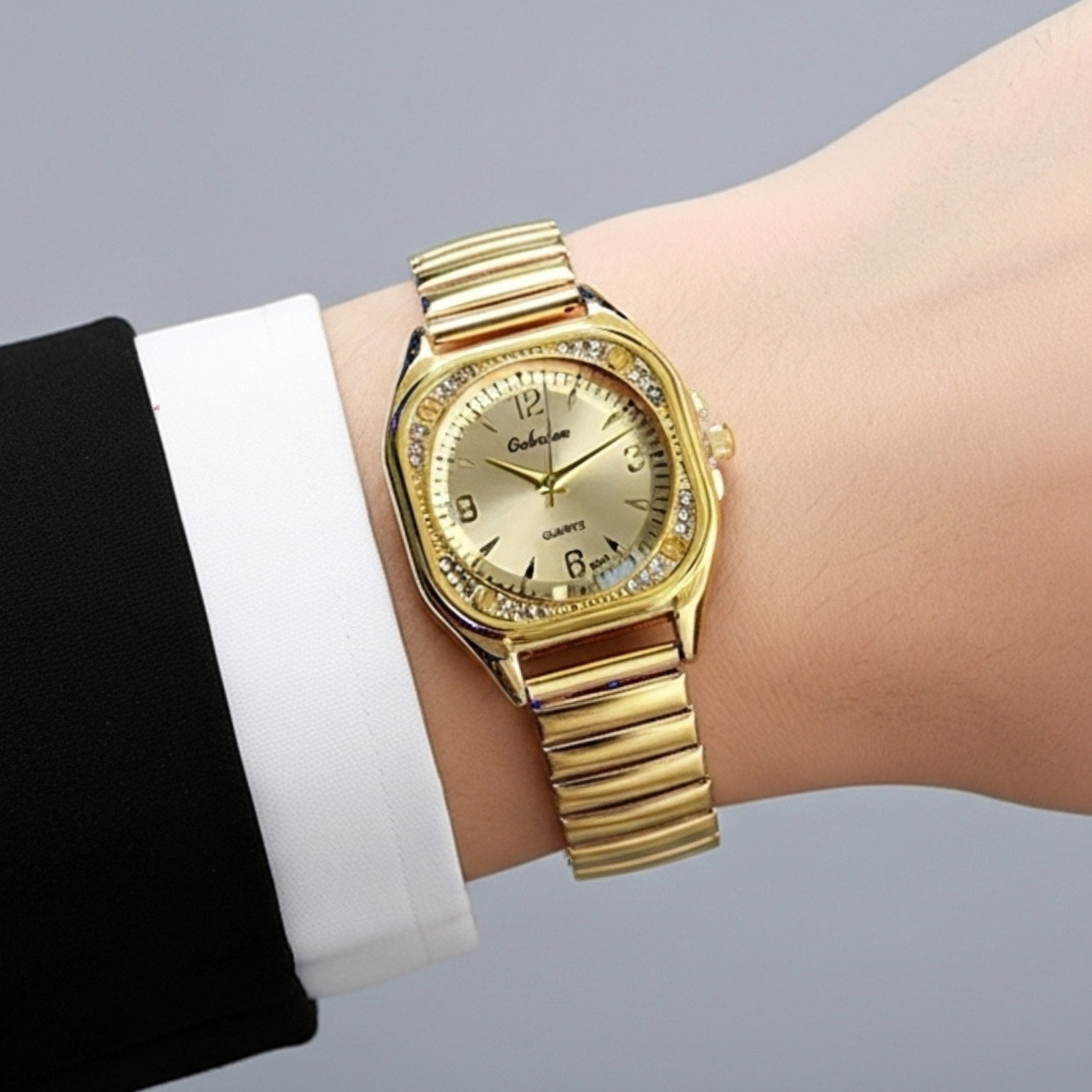 Edward Watches – Elegant Gold Dial Stainless Steel Watch for Women