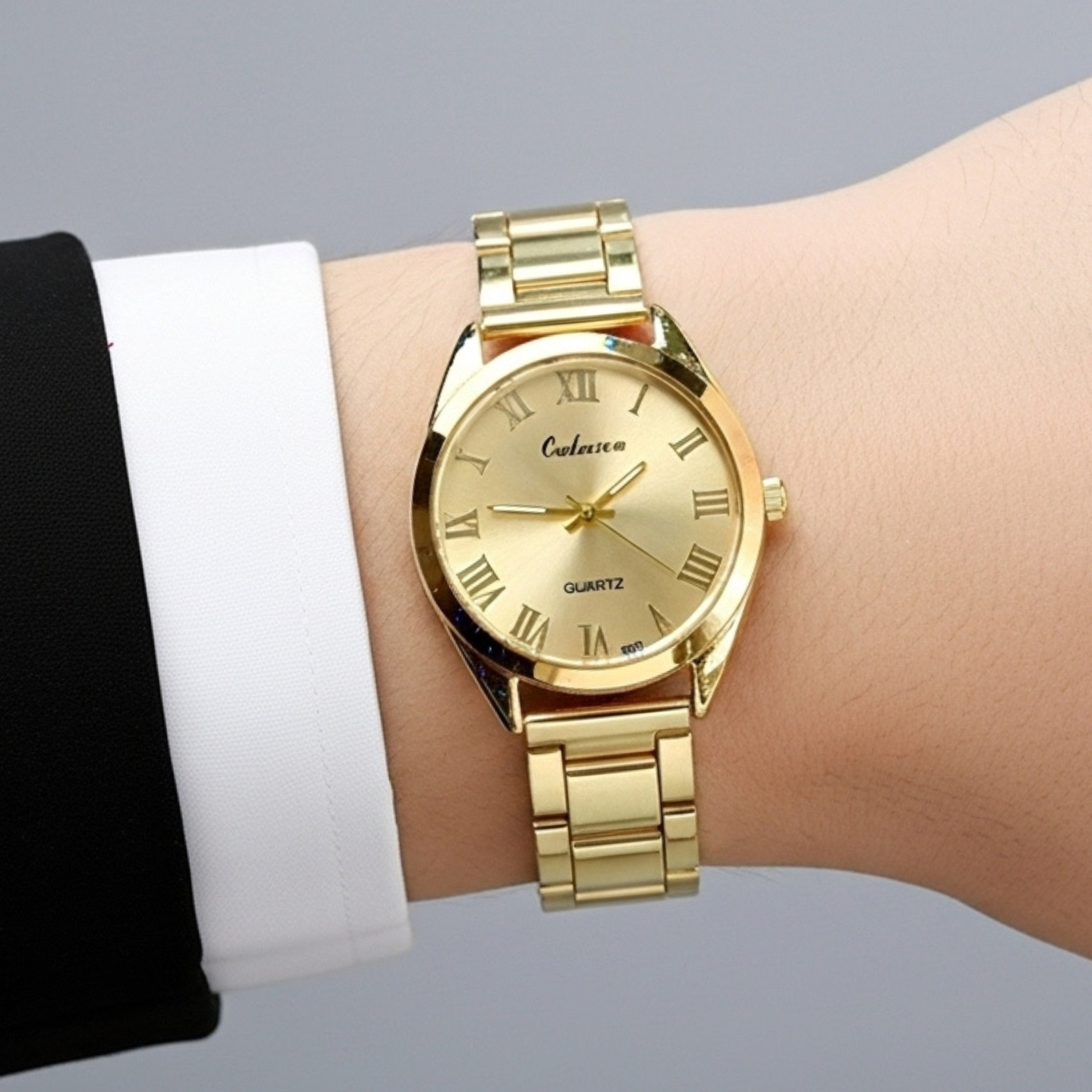 Edward Watches – Elegant Gold Dial Stainless Steel Watch for Women