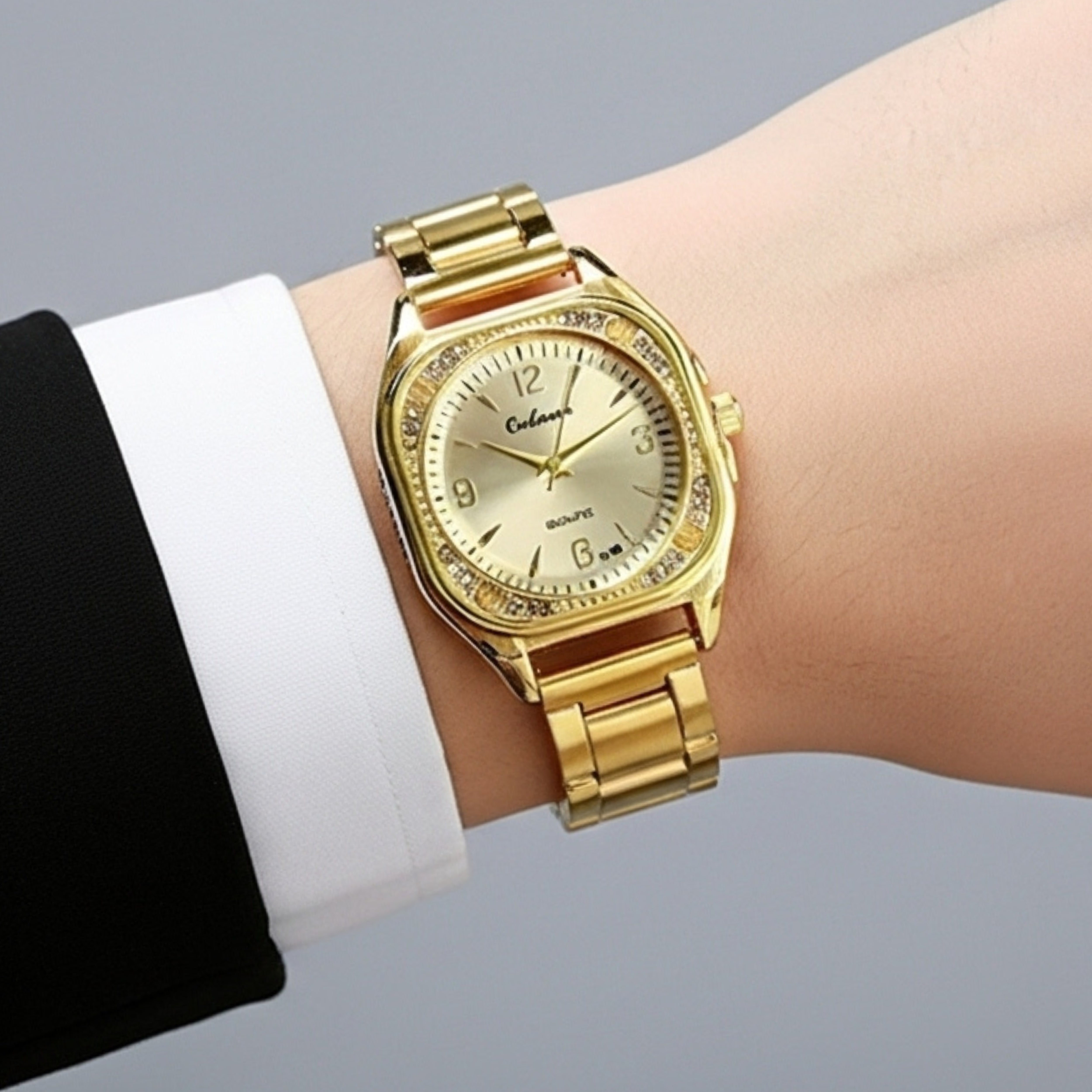Edward Watches – Elegant Gold Dial Stainless Steel Watch for Women