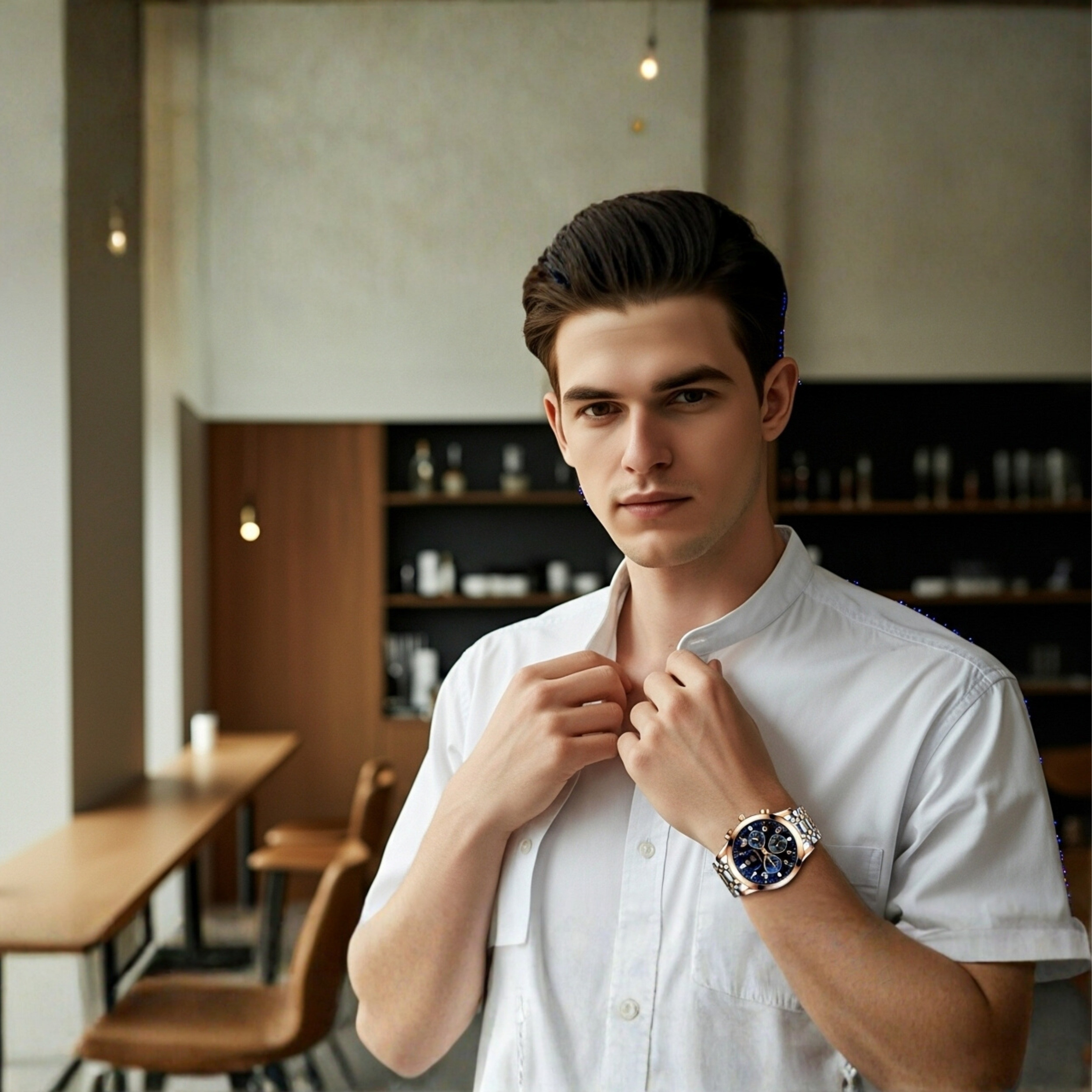 Edward Watches – Polished Steel Quartz Watch for Men