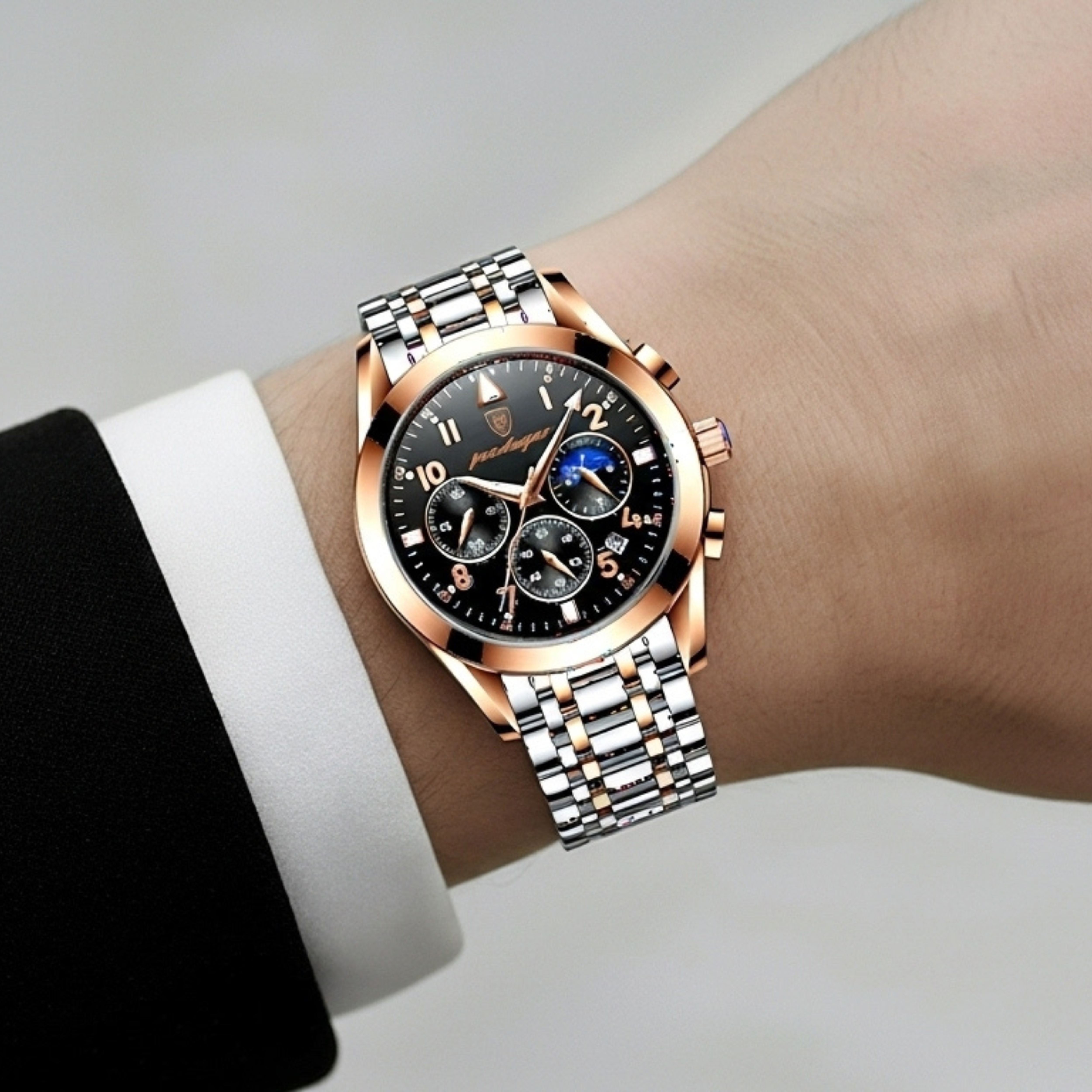 Edward Watches – Polished Steel Quartz Watch for Men