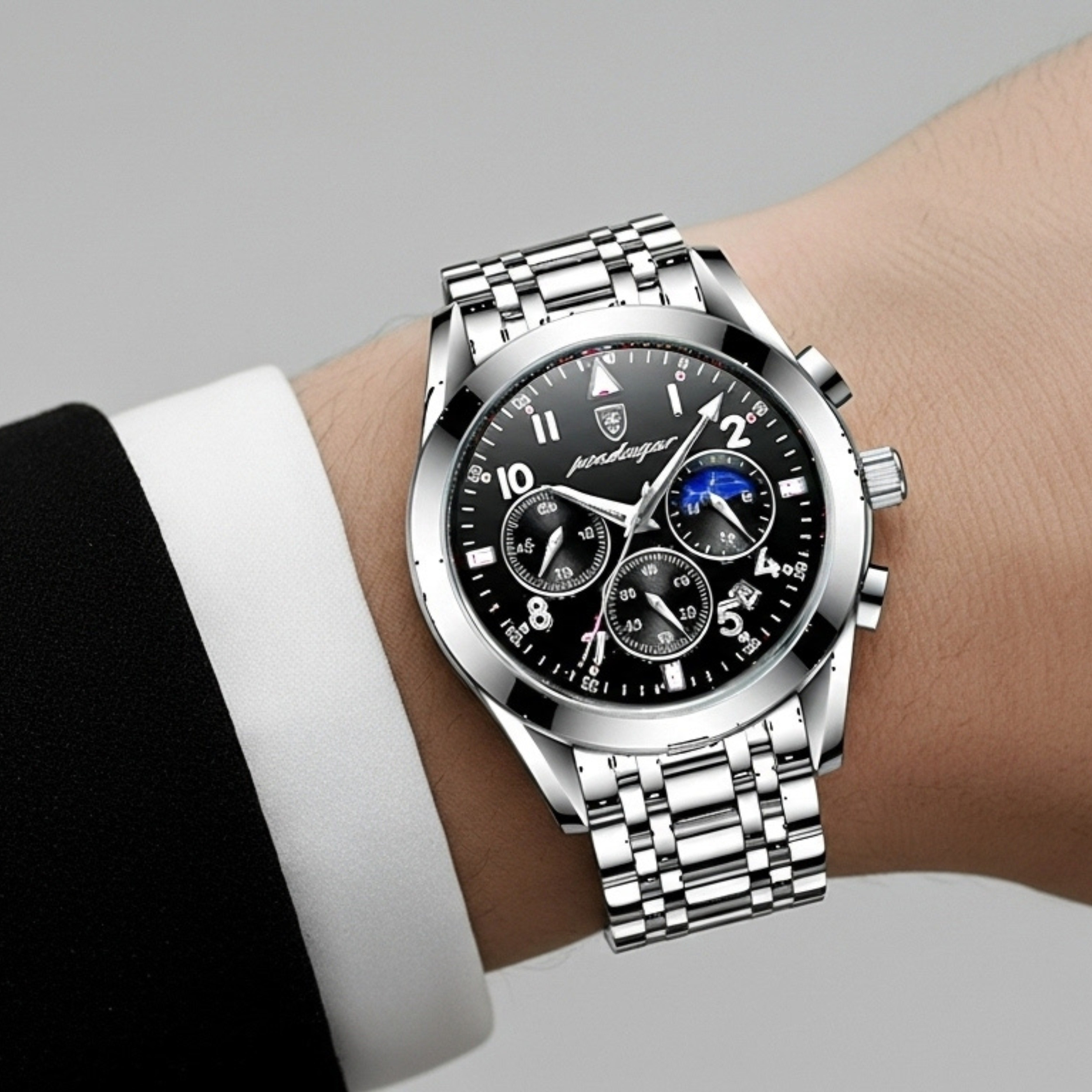 Edward Watches – Polished Steel Quartz Watch for Men