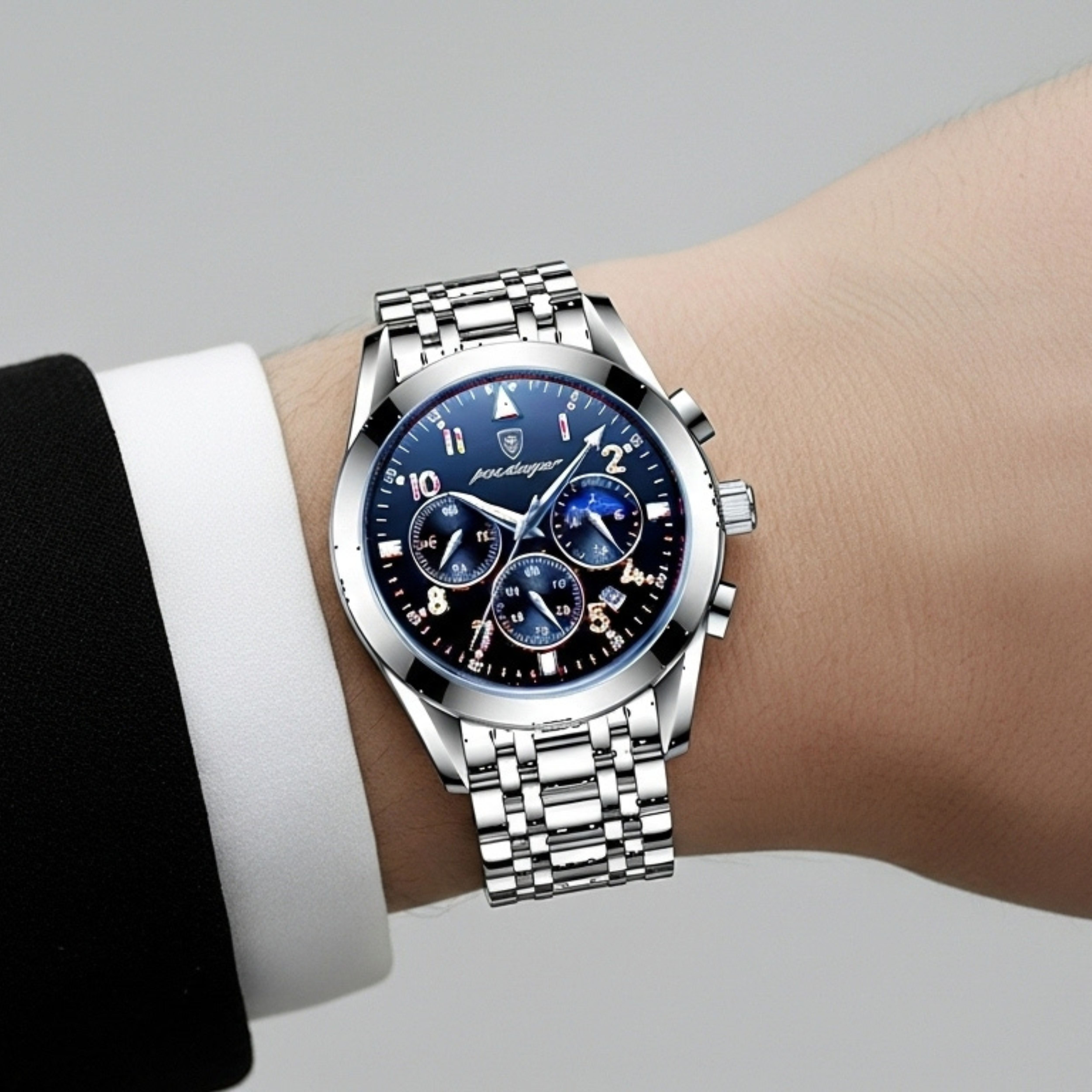 Edward Watches – Polished Steel Quartz Watch for Men