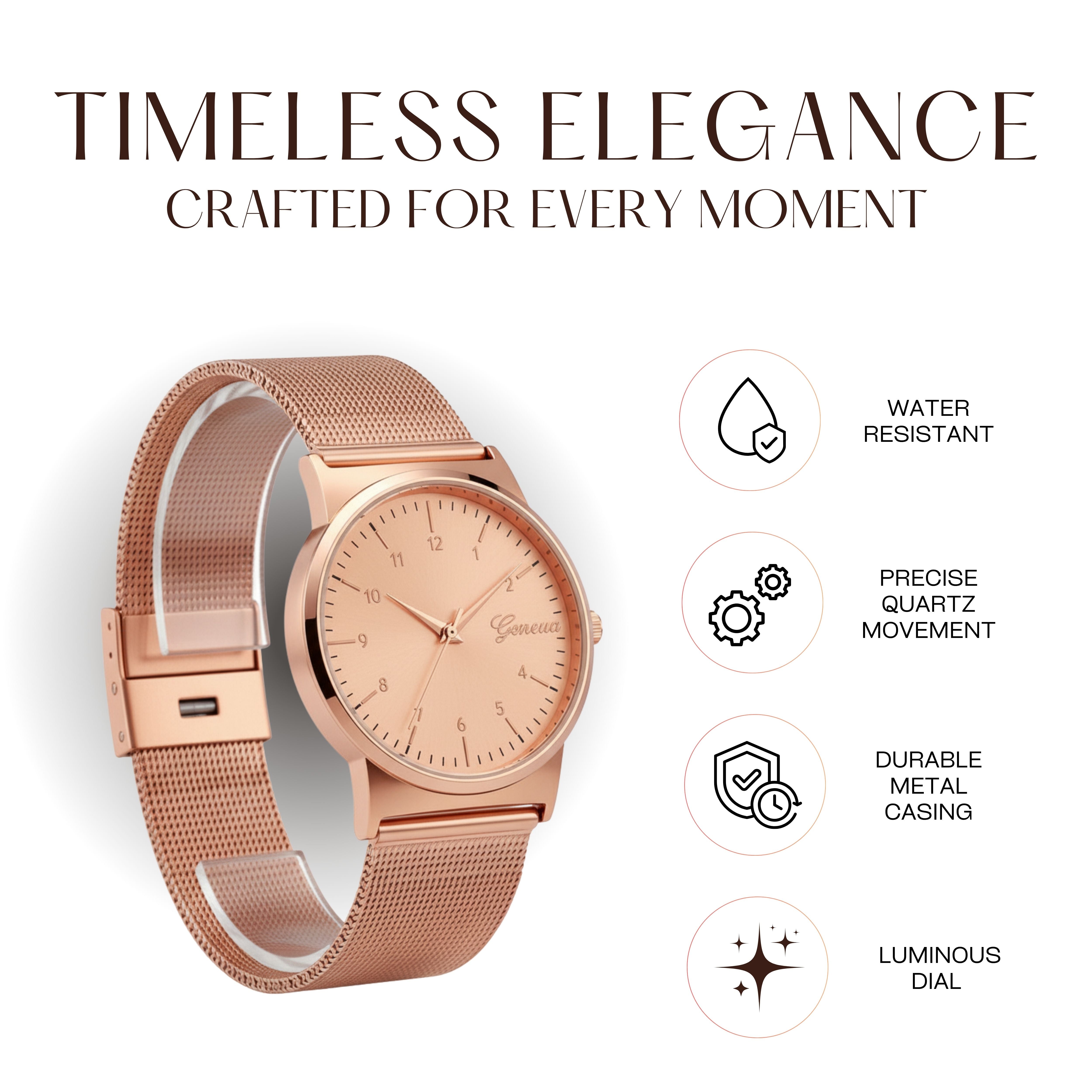 Edward Watches – Mesh Strap Quartz Watch for Everyday Wear