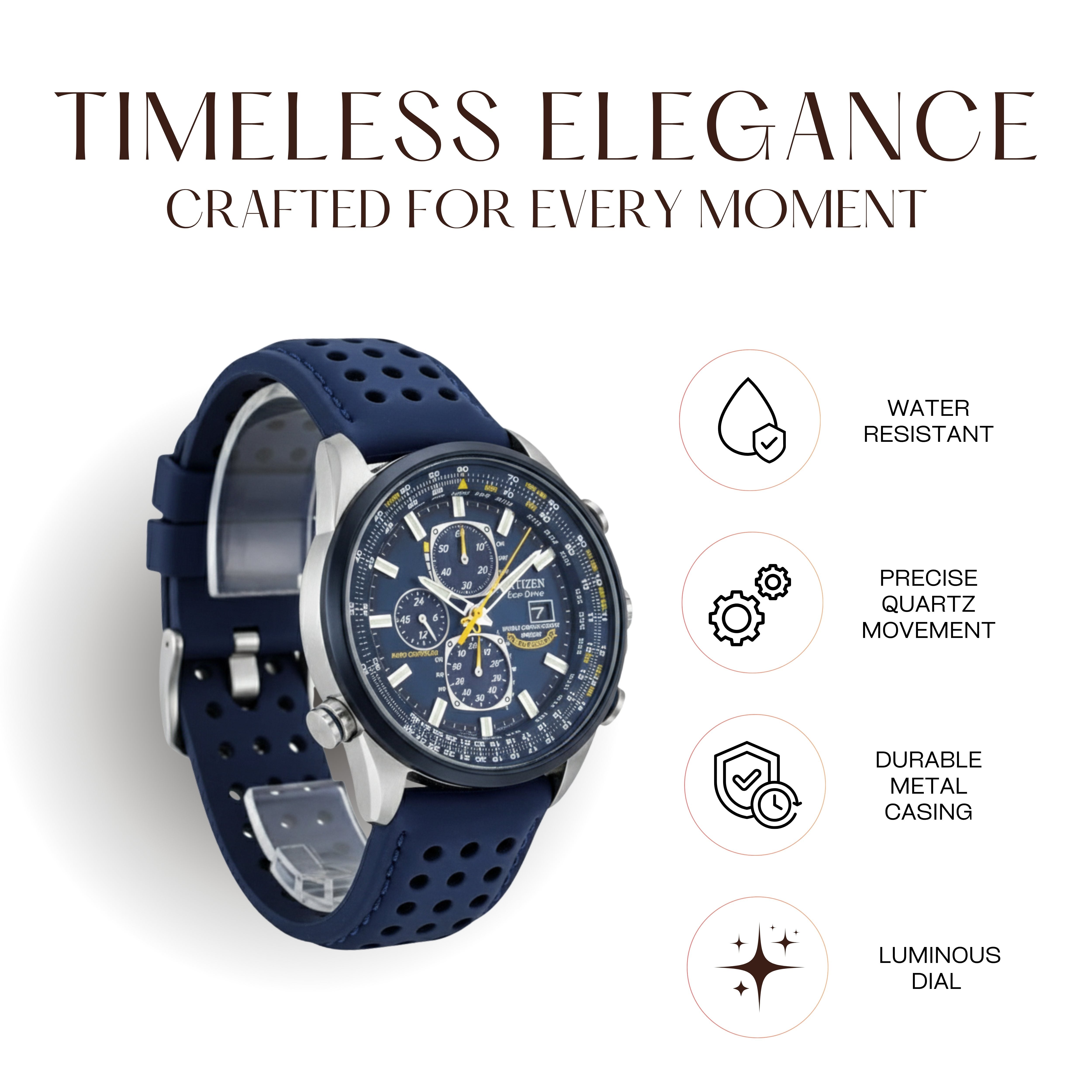 Edward Watches – Luminous Dial Chronograph Watch for Active Men