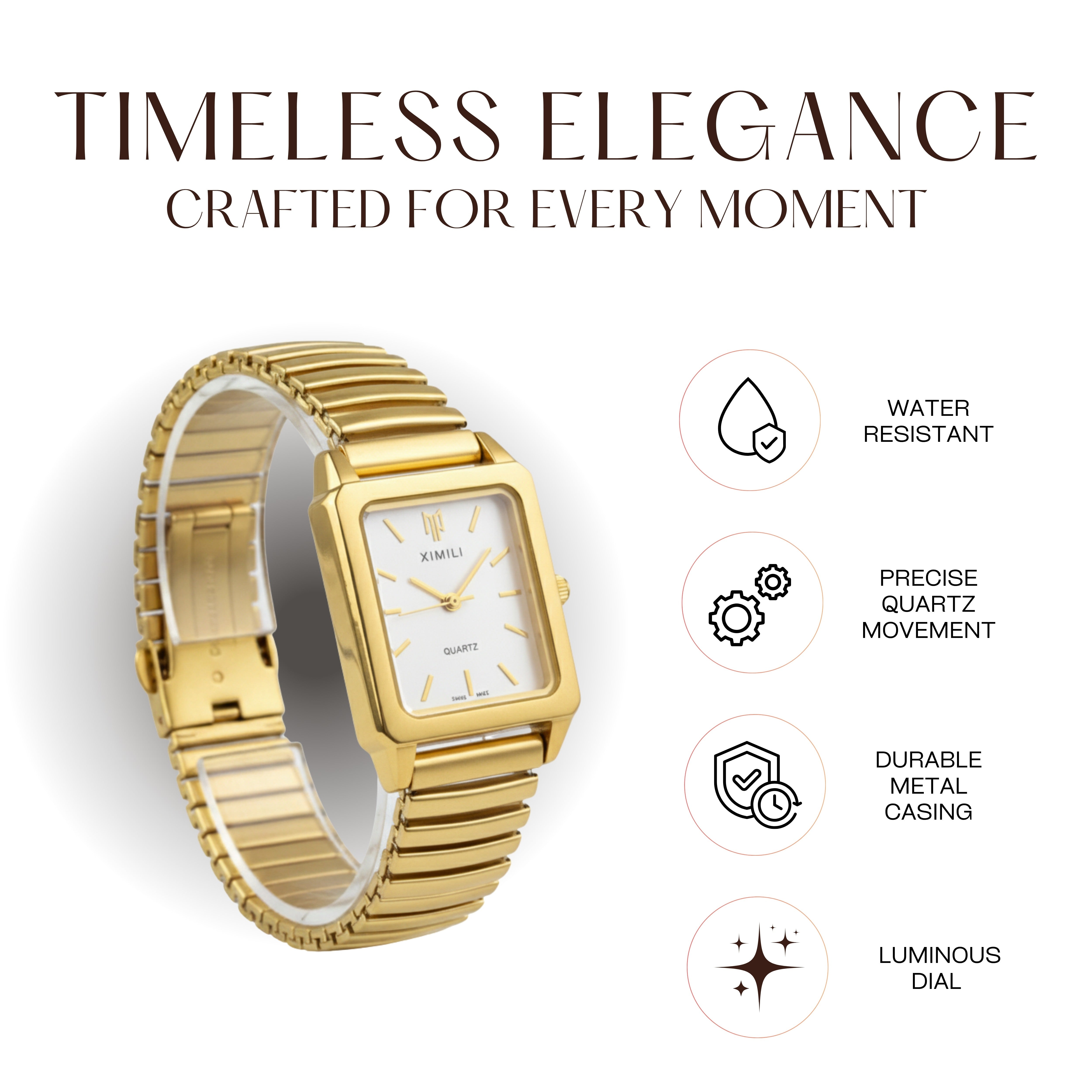 Edward Watches – Sleek Rectangular Dial Fashion Watch for Women