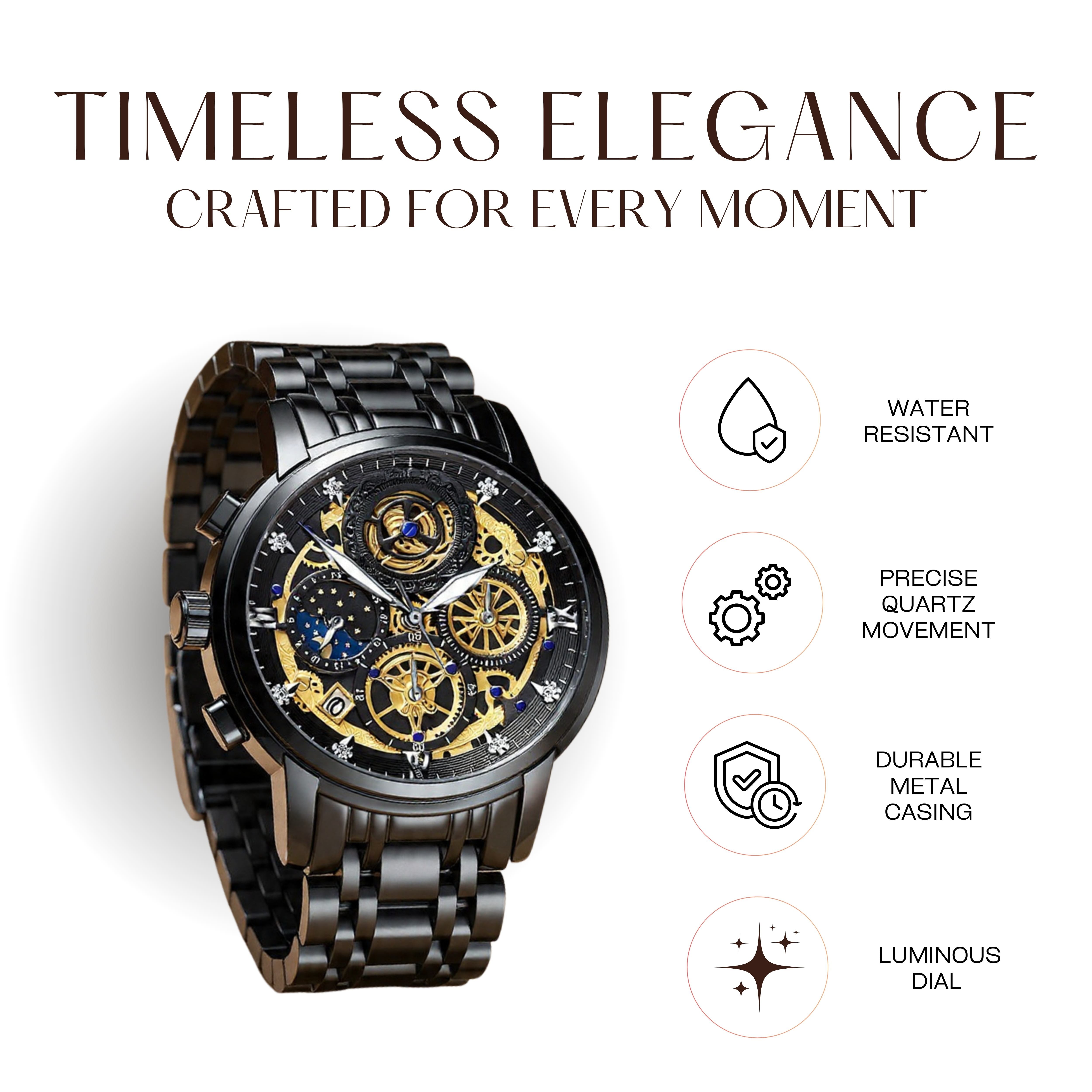 Edward Watches – Bold Chronograph Quartz Watch for Men