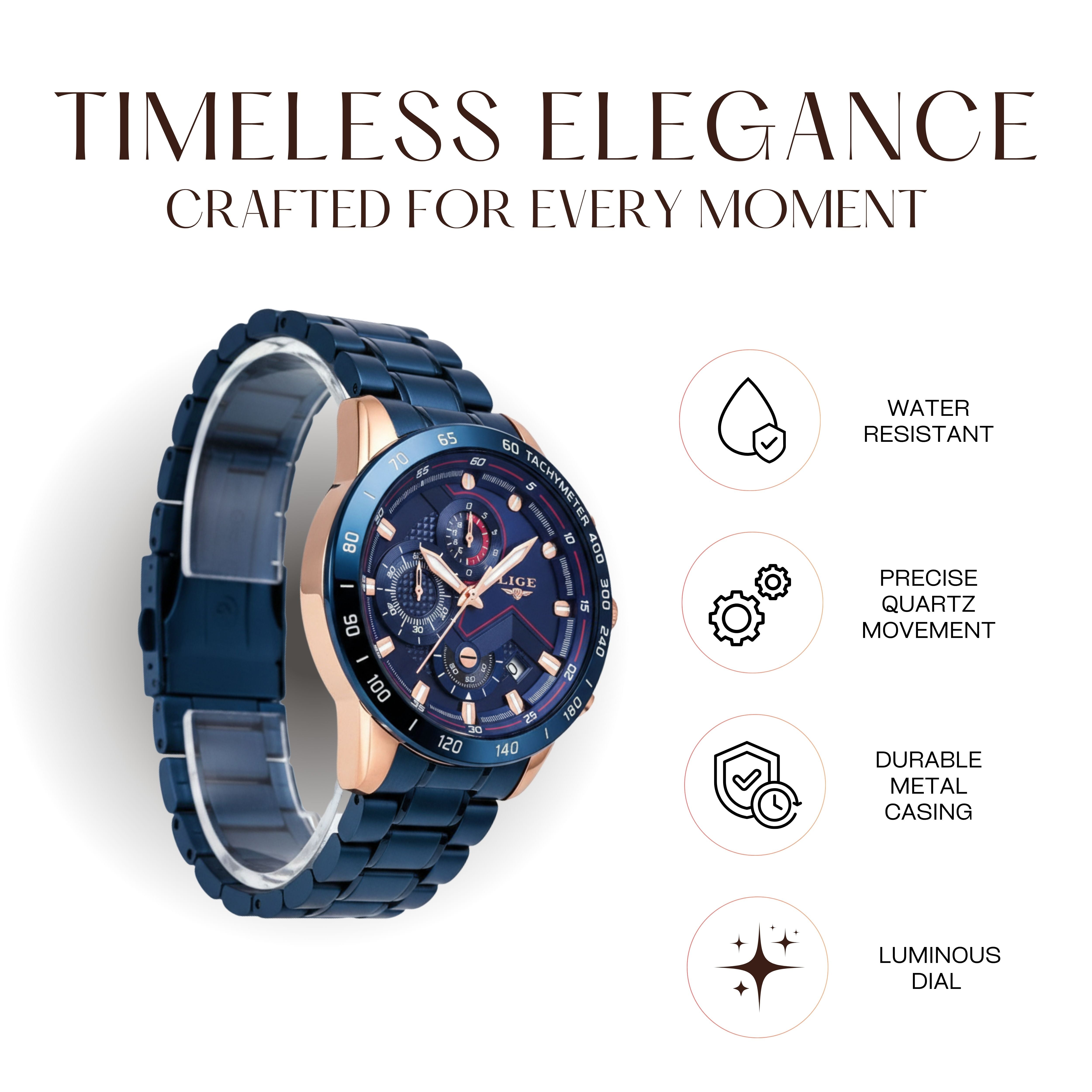 Edward Watches – Chronograph & Luminous Display Sports Watch