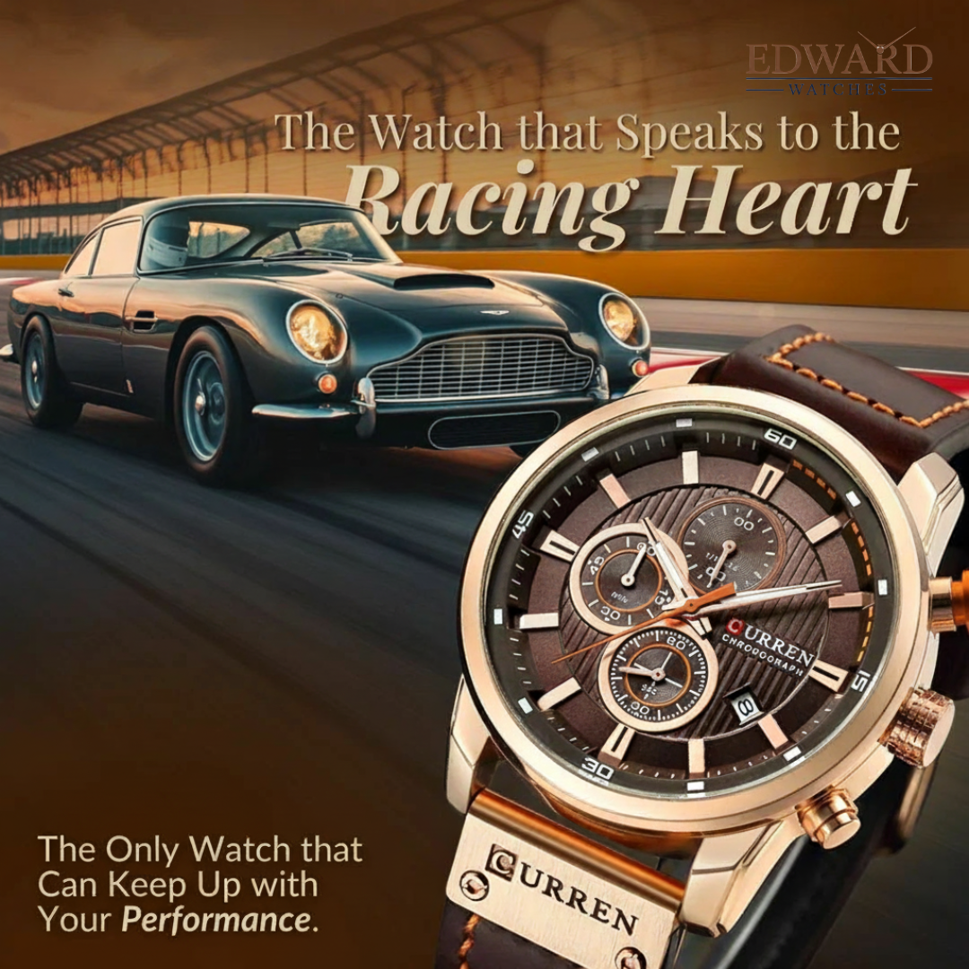 Elegant Quartz Watch with Leather Band