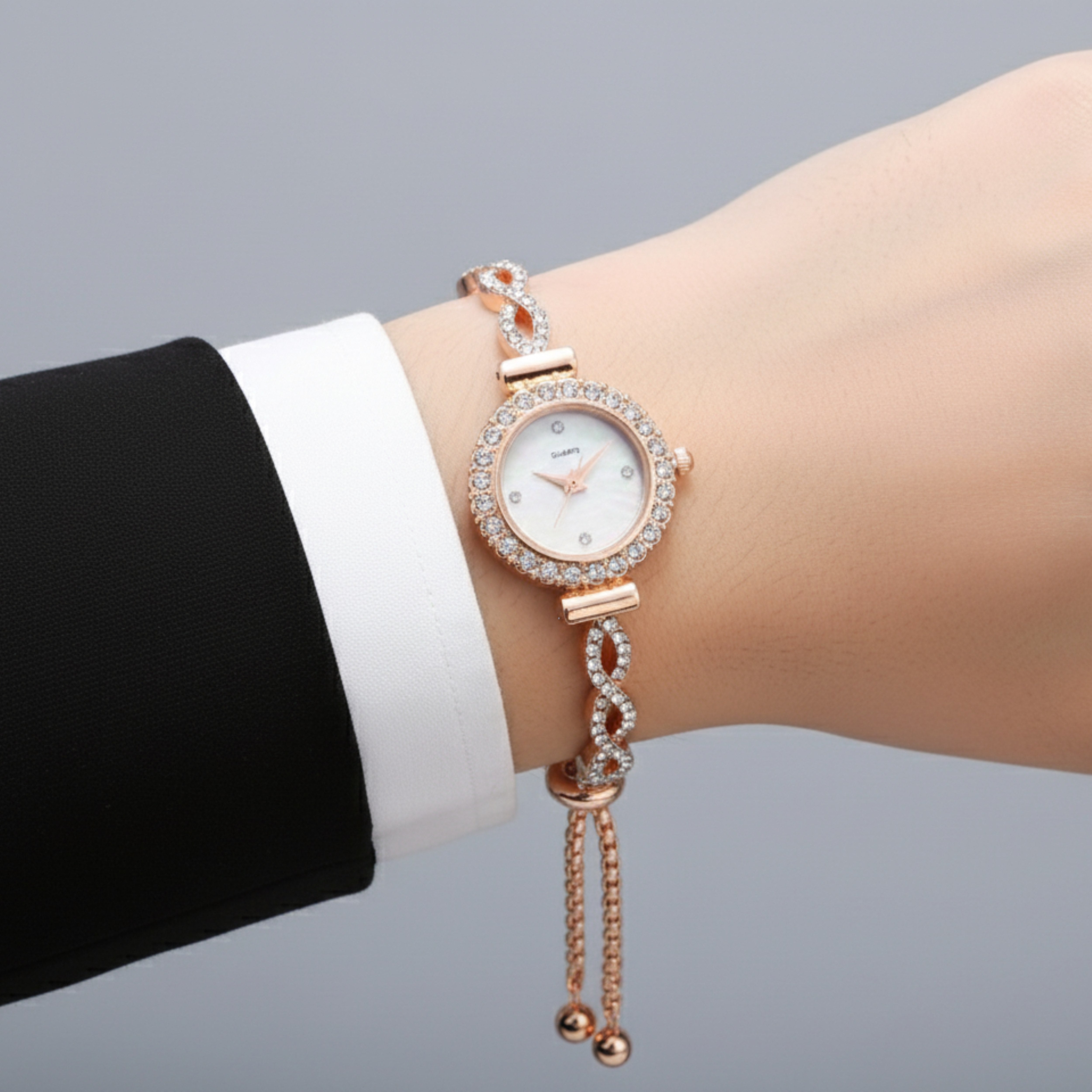 Edward Watches – Radiant Rhinestone Detail Quartz Bracelet Watch for Women