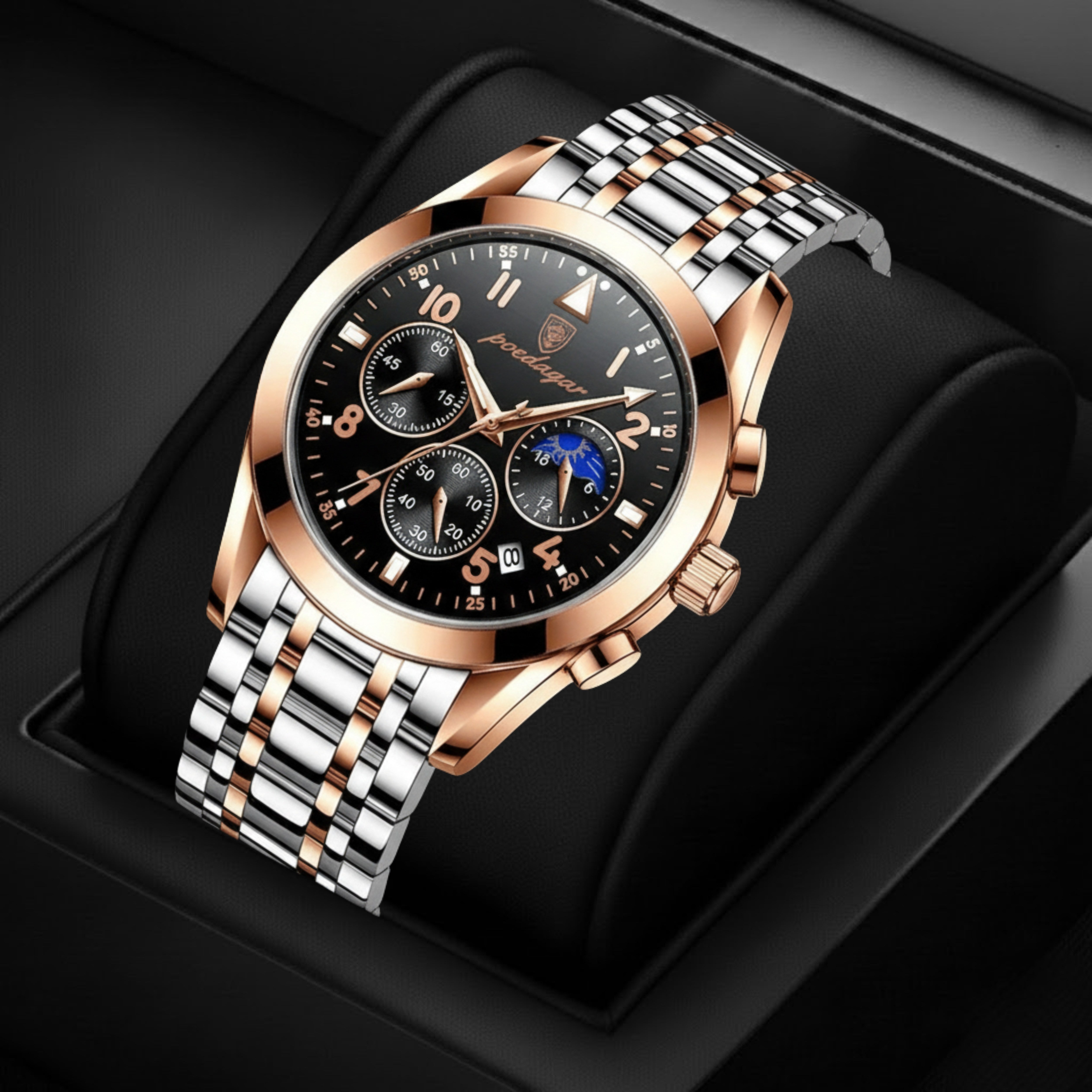 Edward Watches – Polished Steel Quartz Watch for Men